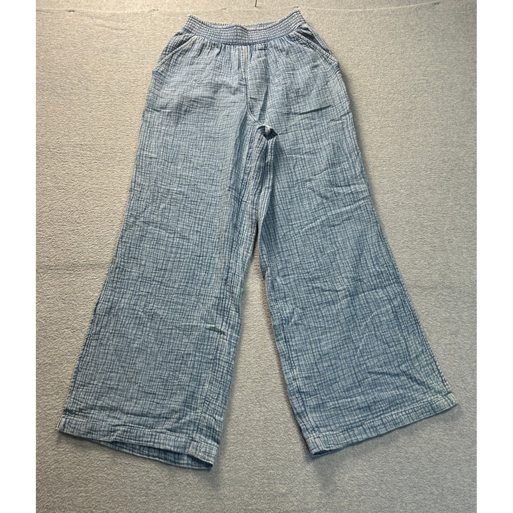 Aerie Wide Leg Pull On Lounge Pants Womens Small Light Blue Gauze Casual Style